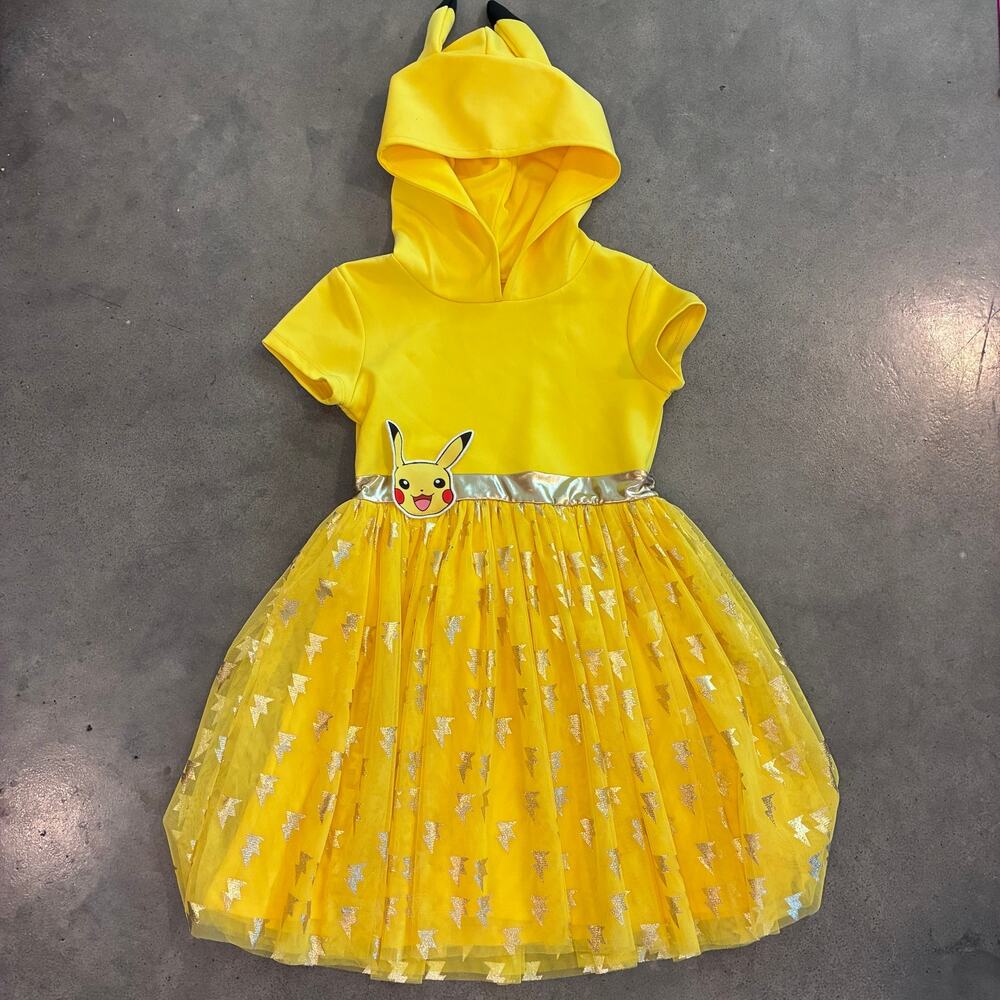 Pokemon Pikachu yellow costume dress youth girls 7 cosplay halloween